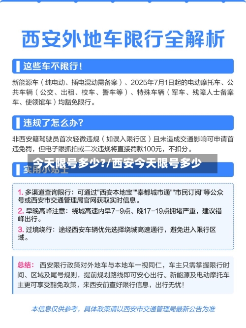 今天限号多少?/西安今天限号多少-第2张图片