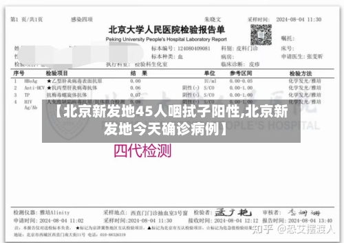【北京新发地45人咽拭子阳性,北京新发地今天确诊病例】