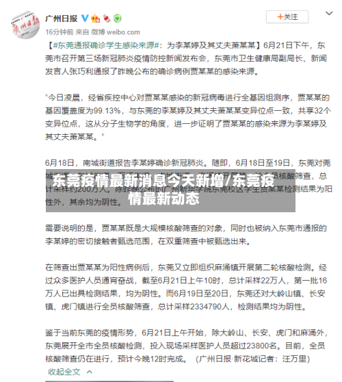 东莞疫情最新消息今天新增/东莞疫情最新动态-第3张图片