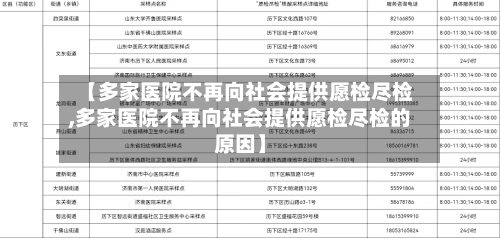 【多家医院不再向社会提供愿检尽检,多家医院不再向社会提供愿检尽检的原因】-第2张图片