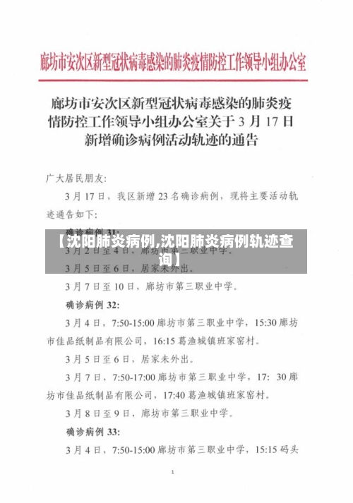 【沈阳肺炎病例,沈阳肺炎病例轨迹查询】