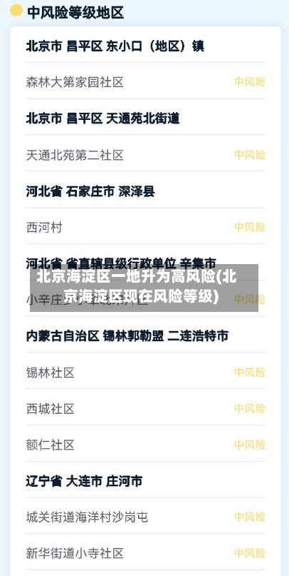 北京海淀区一地升为高风险(北京海淀区现在风险等级)-第3张图片
