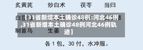 【31省新增本土确诊48例:河北46例,31省新增本土确诊48例河北46例轨迹】-第2张图片