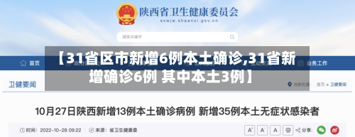 【31省区市新增6例本土确诊,31省新增确诊6例 其中本土3例】-第2张图片