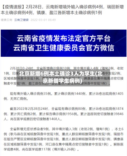 北京新增6例本土确诊3人为学生(北京新增学生病例)